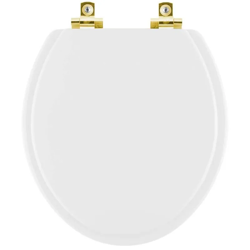 Assento Sanitário Soft Close Spot Branco Para Vaso Deca Com Ferragem Dourada