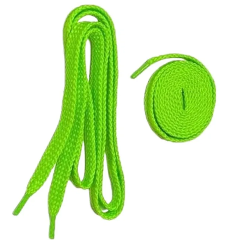 Par De Cadarço Verde Neon Chato Tradicional 120cm Premium
