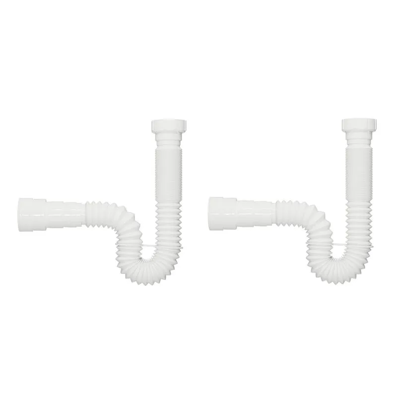 2 Sifão Tubo Extensivo Universal Branco Blukit