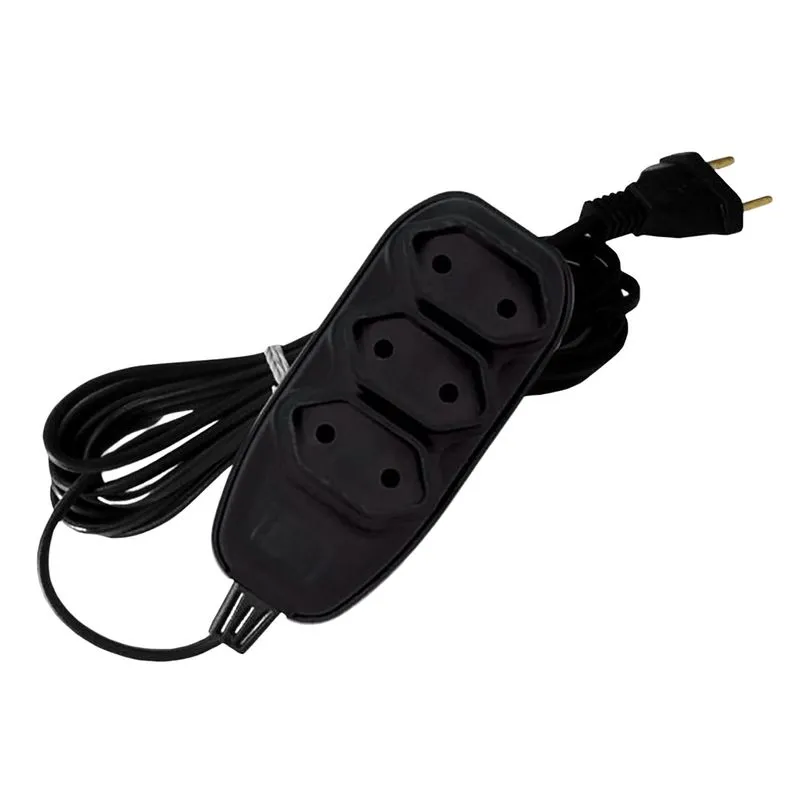 Kit 2 Extensão Compacta Com Cordão Paralelo 5,0m 10a 250v