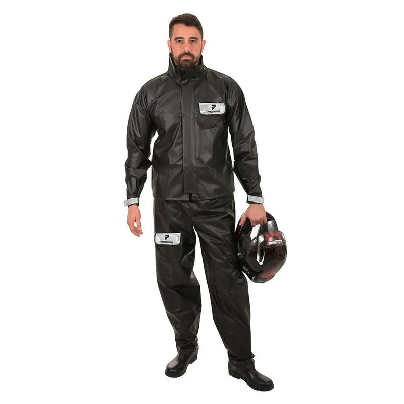 Conjunto Motoqueiro Estradeiro Com Gola Pvc Preto G - Pioneira, Tamanho: G