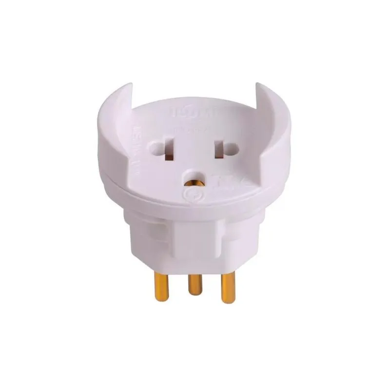 Kit 2 Pino Adaptador Universal 2 Pinos + Terra Branco 10a