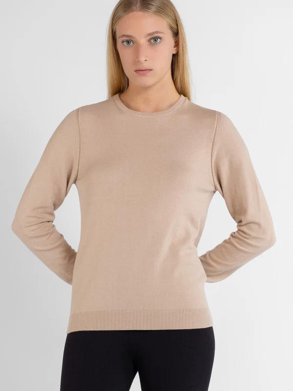 Blusa Manga Longa Básica Algodão Peruano Lilas / G