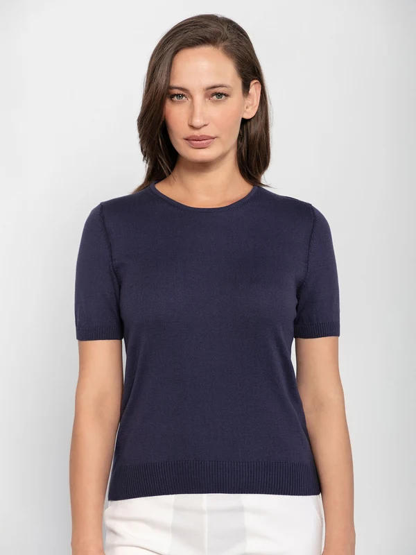 Blusa Manga Curta Cinza Escuro Mescla / P