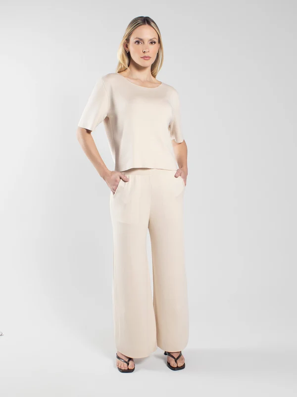 Calça Pantalona Pima Bambu Natural / PP