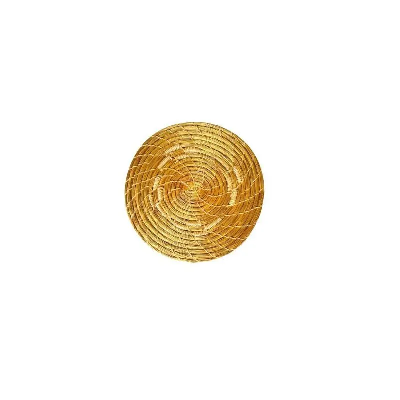 Porta Copo Em Capim Dourado Bordado Creme