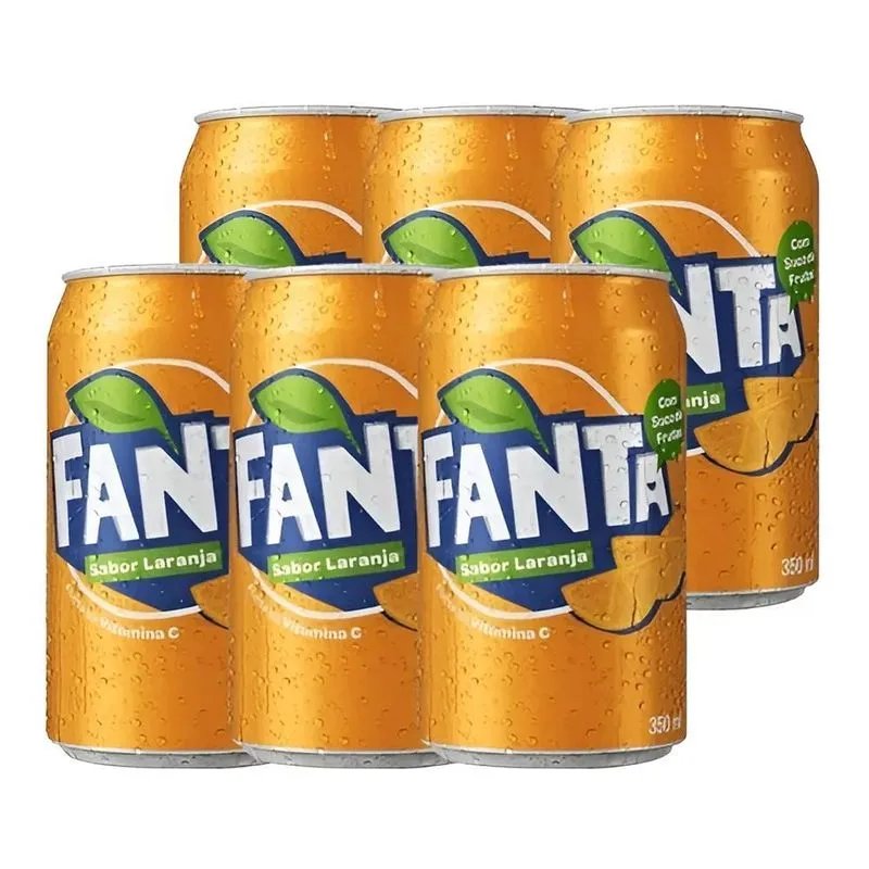 10x Refrigerante Fanta Laranja Pack 6 Latas 350ml