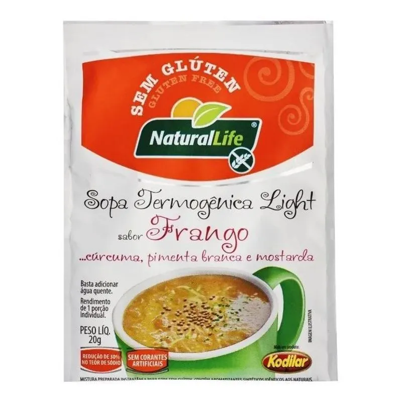 10x Kit Com 12 Sopas Termogênica Light Sabor Frango Natural