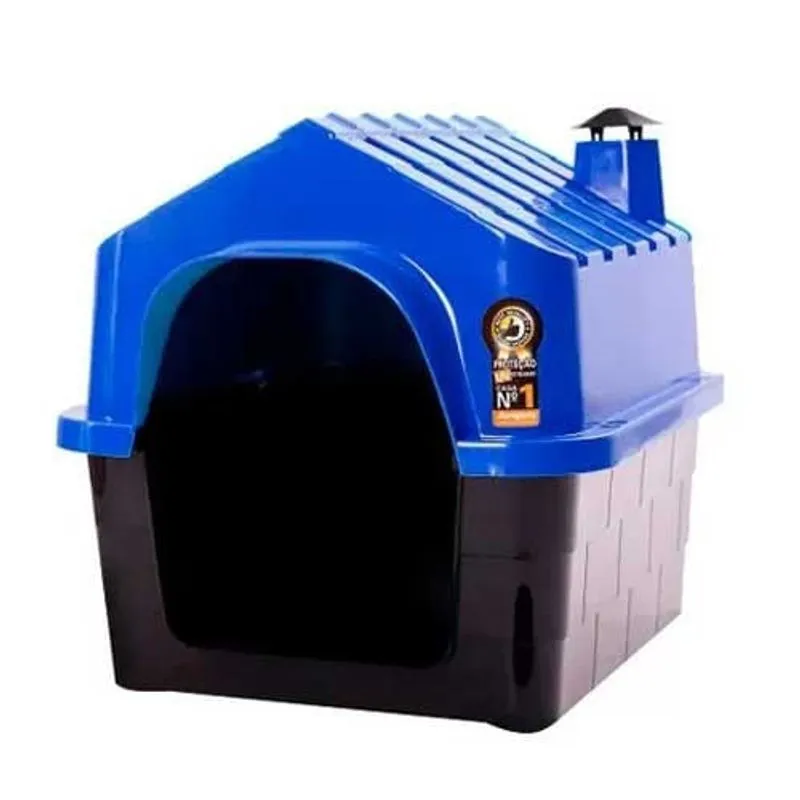 Casinha Durahouse com Chaminé Azul para Cães – Durapets Casinha Durahouse com Chaminé Azul Tamanho 03 para Cães – Durapets