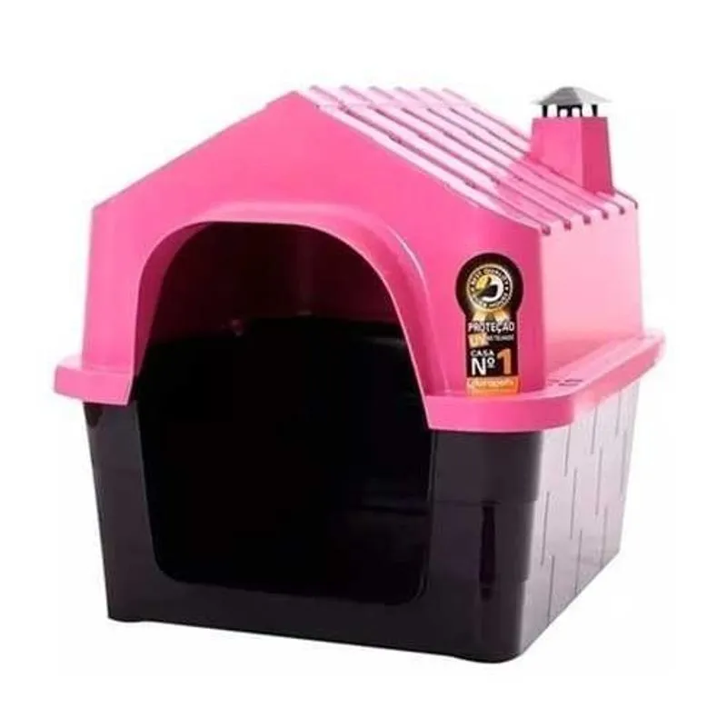 Casinha Durahouse Chaminé Rosa Tamanho 03 Cães - Durapets