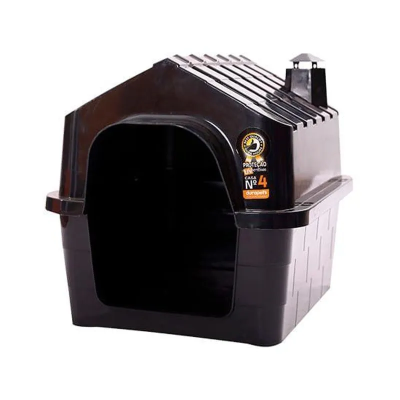 Casinha Durahouse Chaminé Preto Tamanho 01 Cães - Durapets