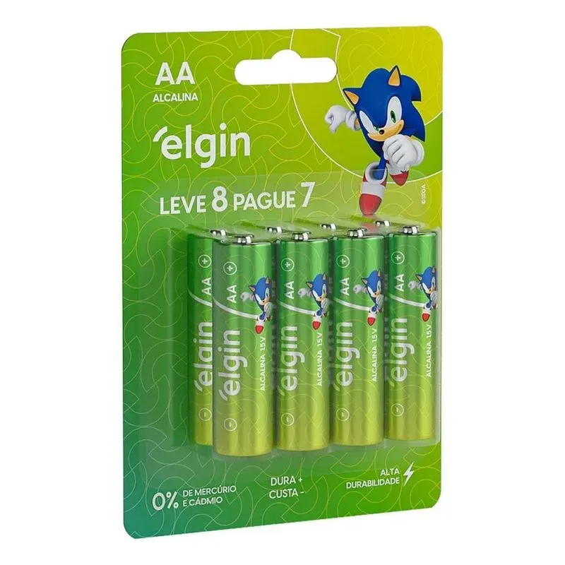 10x Pilha Alcalina Aa Pequena Lr6 1,5v Blister 8 Unidades