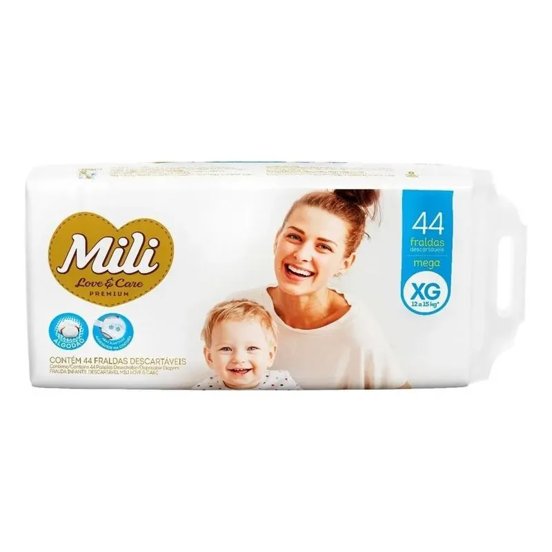 10x Fralda Descartável Infantil Mili Love &amp; Care Xg Pacote