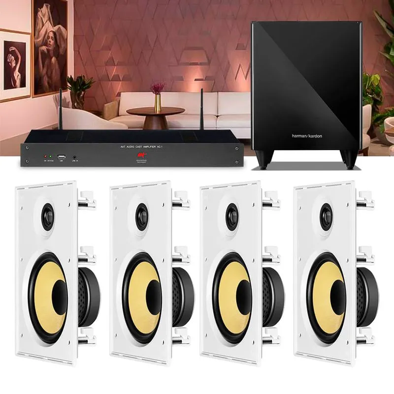 Kit Som Receiver Teto Lounge + 4 Alto Falante + Sub AAT