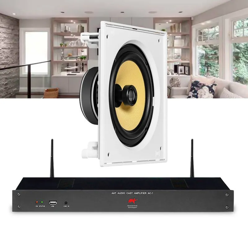 Kit Som Receiver Teto Sala de Estar + 1 Alto Falante AAT