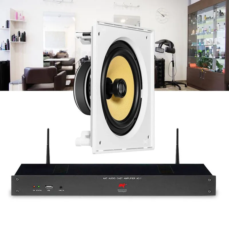 Kit Som Receiver Teto Salão de Beleza + 1 Alto Falante AAT