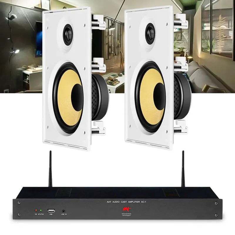 Kit Som Receiver Teto Para Smart TV + 2 Alto Falante AAT
