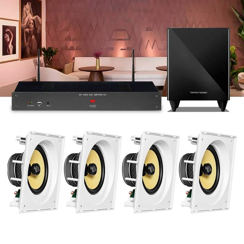 Kit Som Receiver Teto Lounge + 4 Alto Falante + Sub AAT