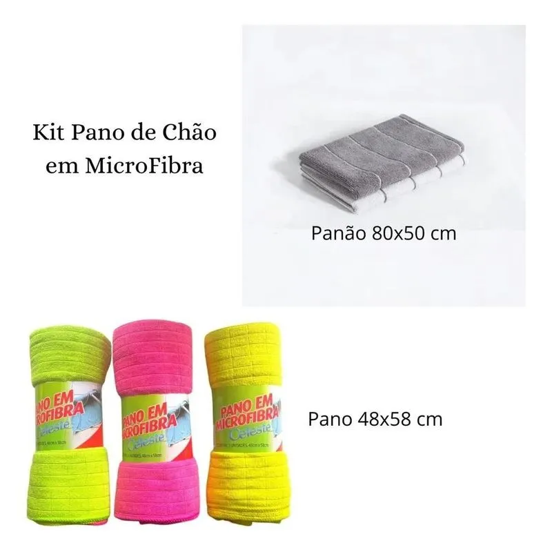 10x Celeste Mega Panão Microfibra - 5 - Kit - 5