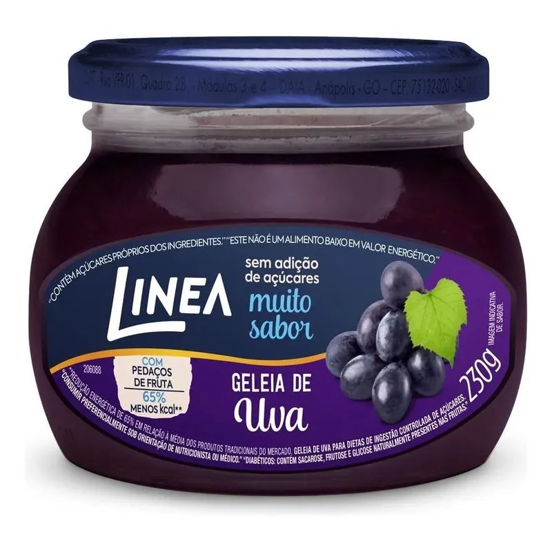 10x Geleia Linea Sabor Uva De 230g - 99134