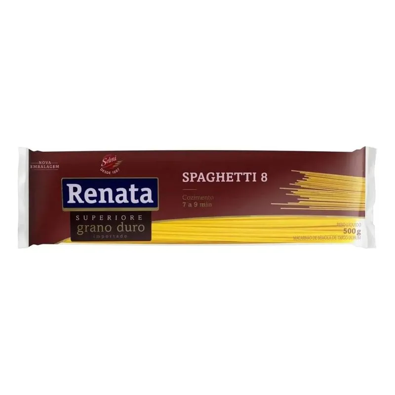 10x Macarrão De Sêmola De Trigo Grano Duro Espaguete 8 Rena