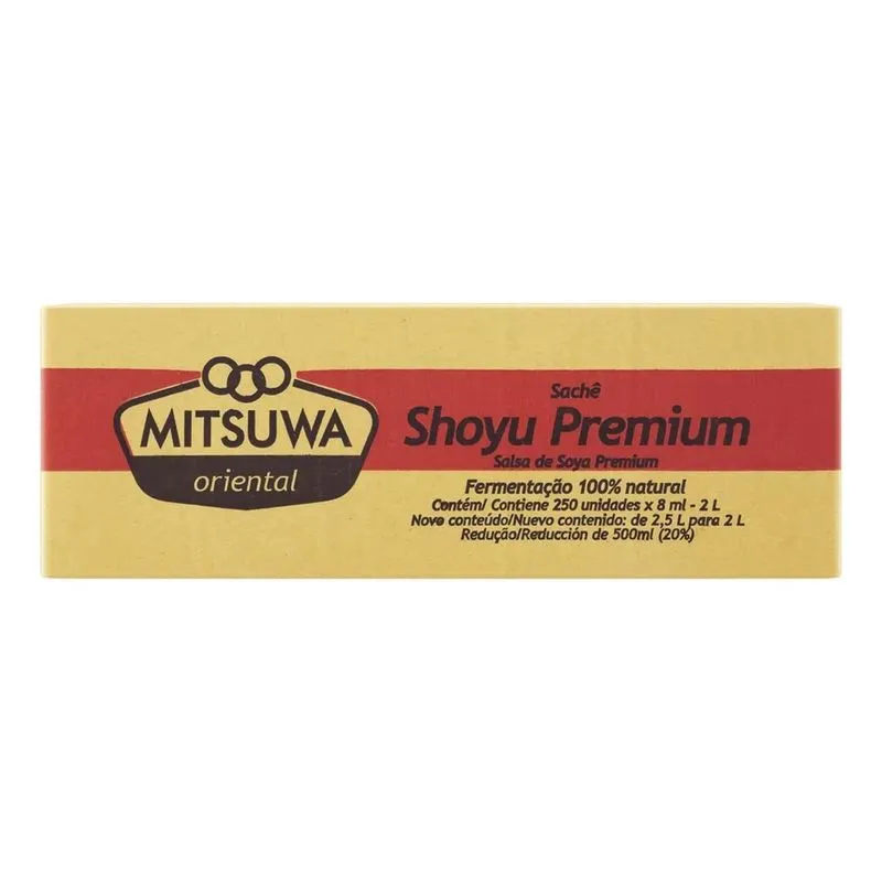 10x Molho Shoyu Mitsuwa Premium Em Caixa 2 L Pacote X 250