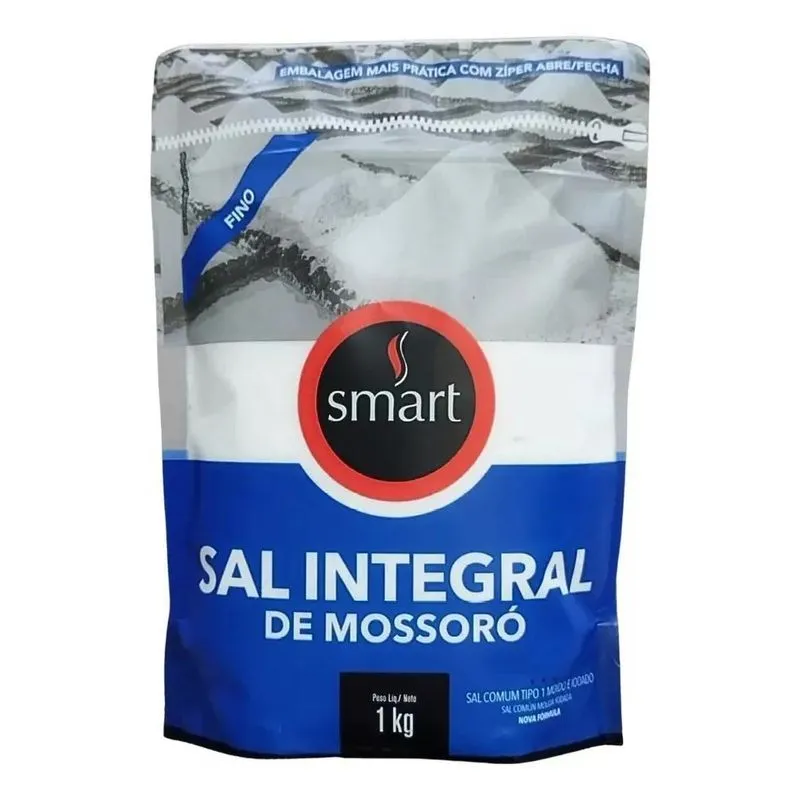 10x Sal Integral De Mossoró Fino Smart 100% Natural Pacote