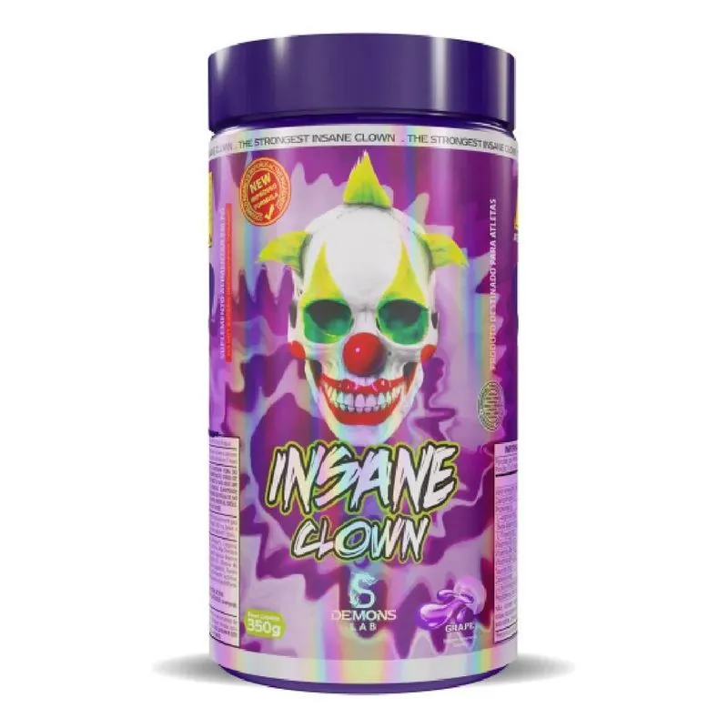 10x Pré Treino Insane Clown 350g Demons Lab Sabor Grape