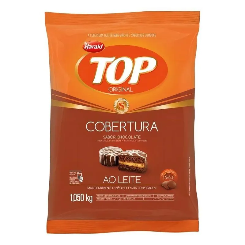 10x Harald Top Chocolate Ao Leite - Ao Leite - 1.05 Kg - Un
