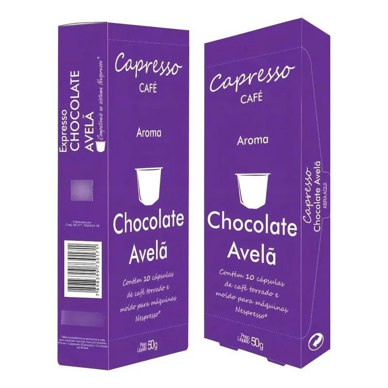10x Cápsula Café Nespresso Capresso Chocolate Avelã 10 Unid
