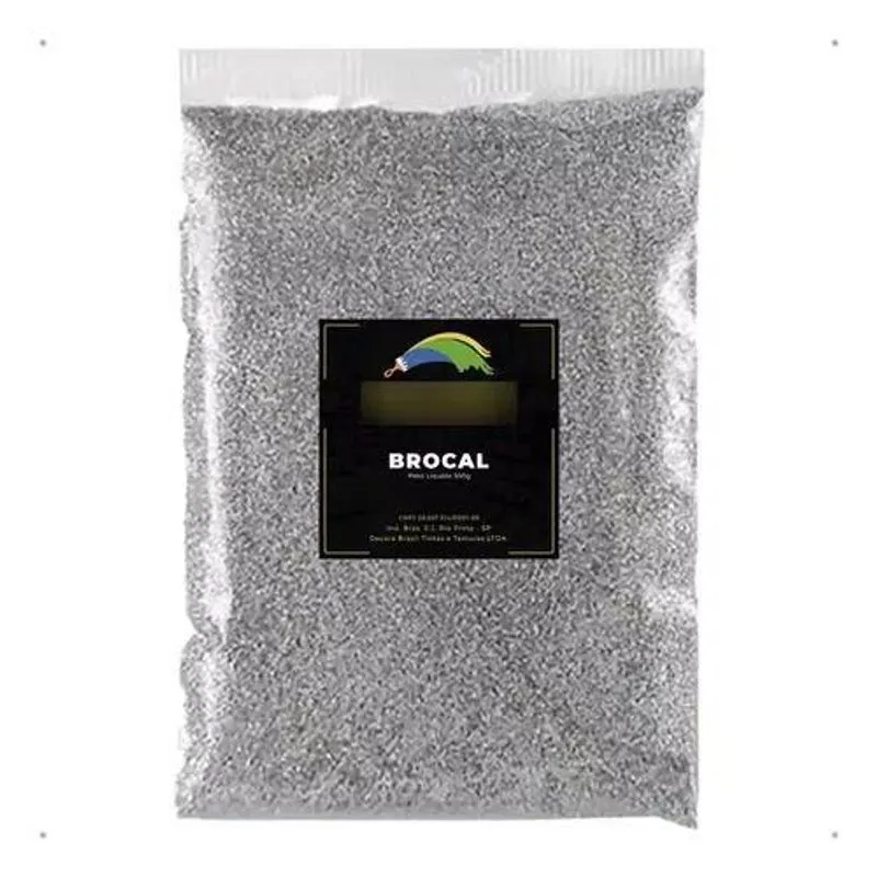 2x Brocal Metalizado Prata Pacote 500g Artesanato Lantecor C