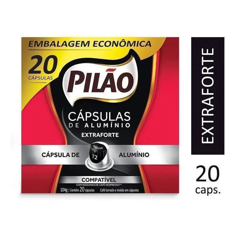 10x Cápsulas Pilão Café Expresso Extra Forte Com 20 Unidade