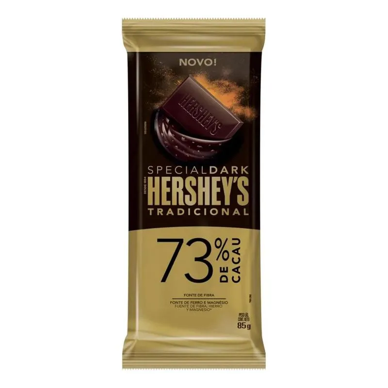 5x Barra De Chocolate Dark 73% Hershey's 85g