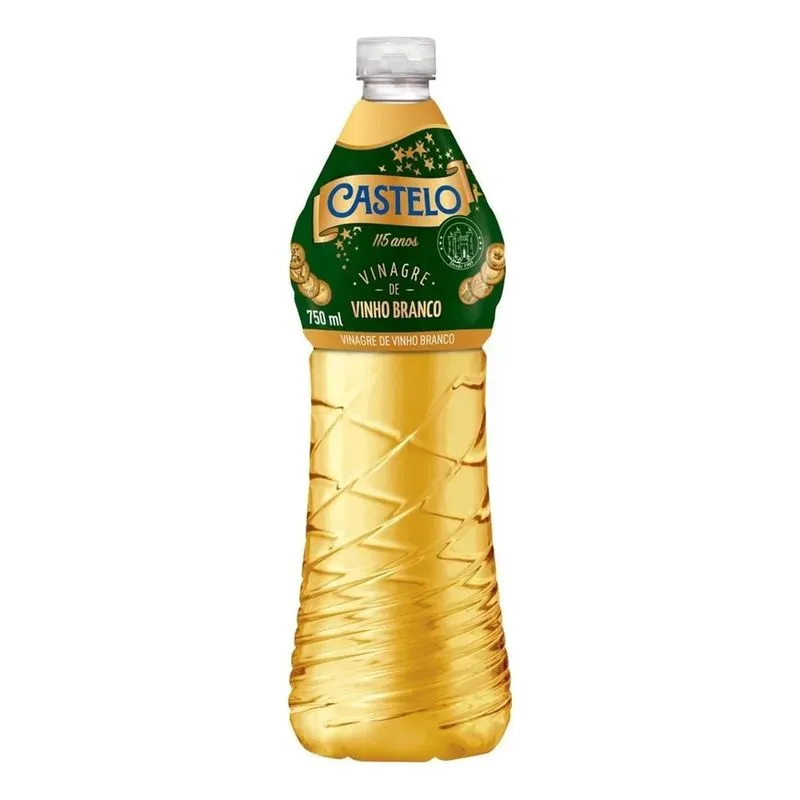 10x Vinagre De Vinho Branco Castelo 750ml