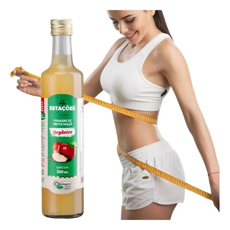 10x Vinagre De Maça 100% Orgânico Acidez 4,2% 500ml - 4 Est