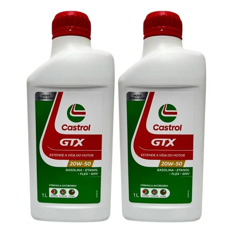 5x Kit 2 Óleo Lubrificante Castrol 20w50 Gtx Antiborra Api S