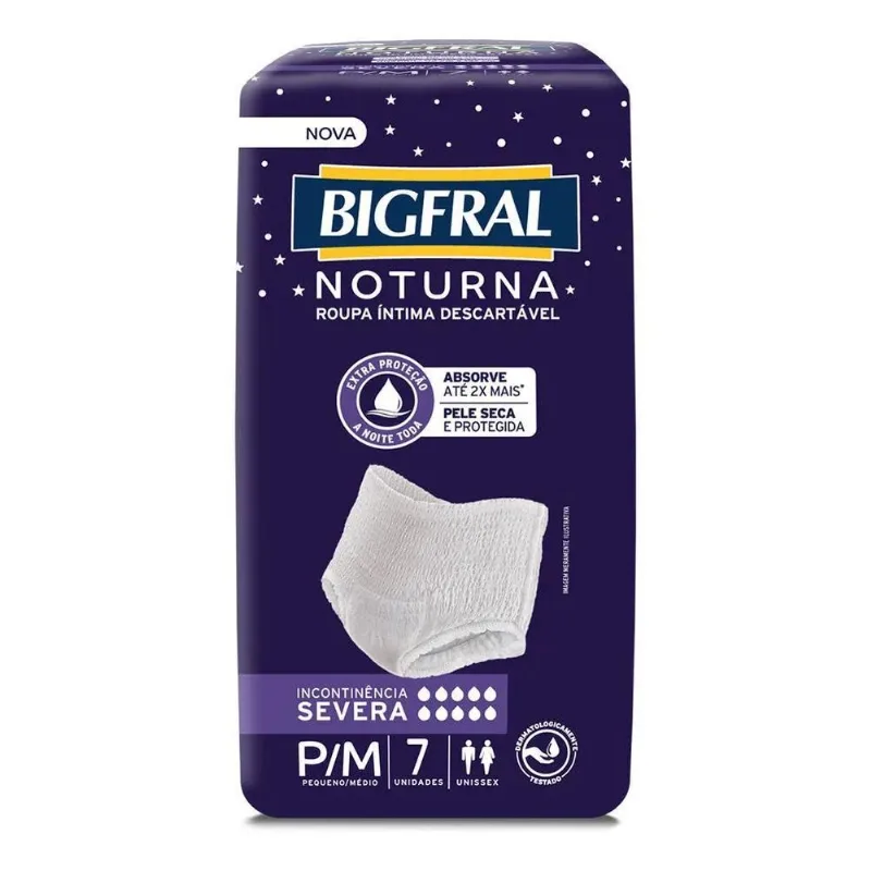 10x Bigfral Roupa Intima Noturna P/m Pct C/7un