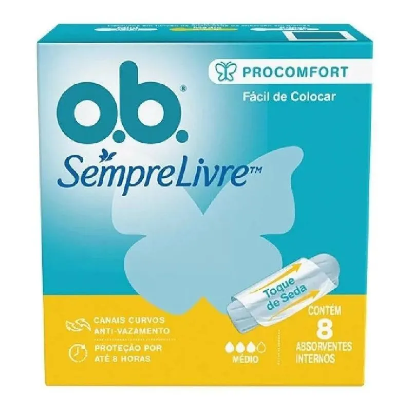 10x Absorvente Interno Procomfort Médio 8 Unidades O.b