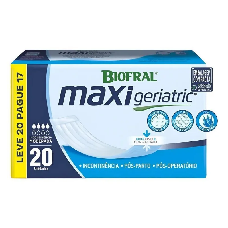 10x Absorvente Geriátrico Biofral Maxi Geriatric C/20 Unid.