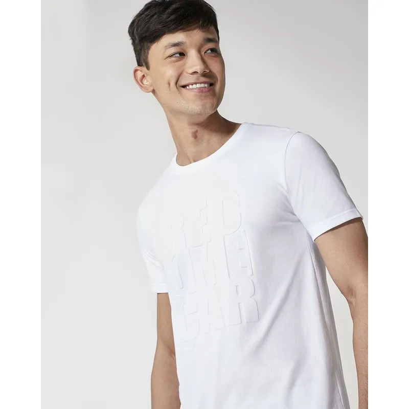 T-Shirt Slim Masculina Recomeçar Em Algodão - Enfim Branco - GG