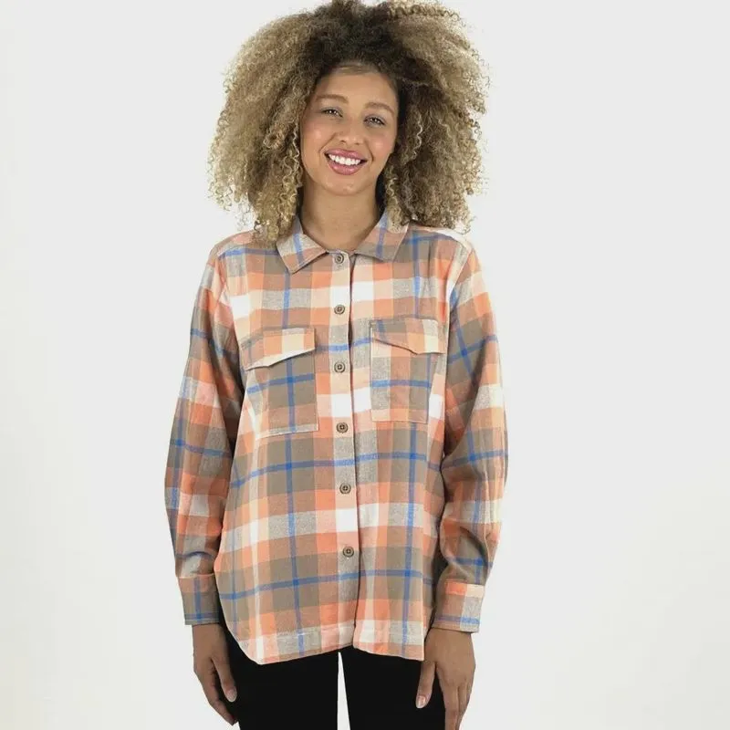 Camisa Malwee Xadrez de Flanela Feminina