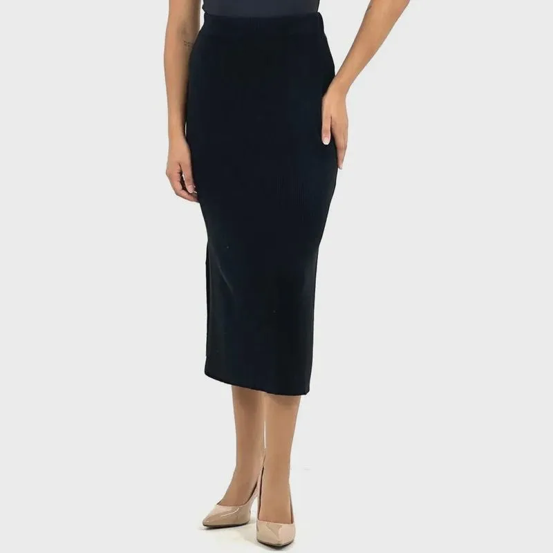 Saia Malwee Midi de Tricot Feminina