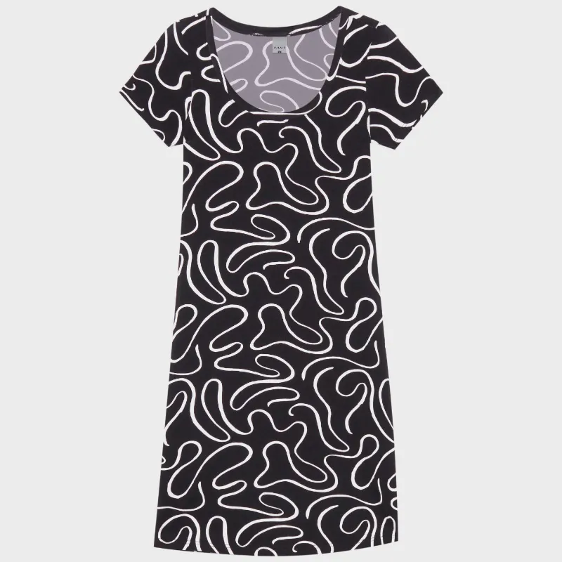 Vestido Manga Curta Viscose Stretch Malwee