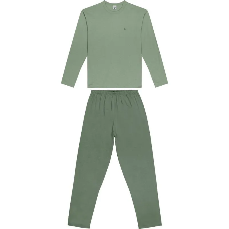 Pijama Masculino Manga Longa Malha Malwee