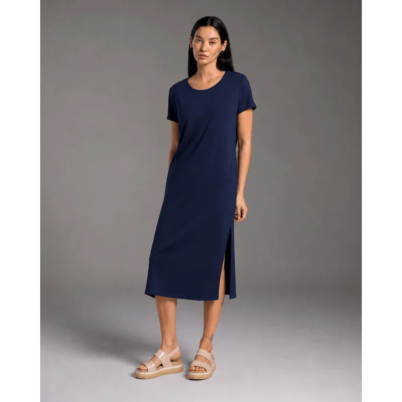 Vestido Midi Manga Japonesa - BASICAMENTE Azul - XGG