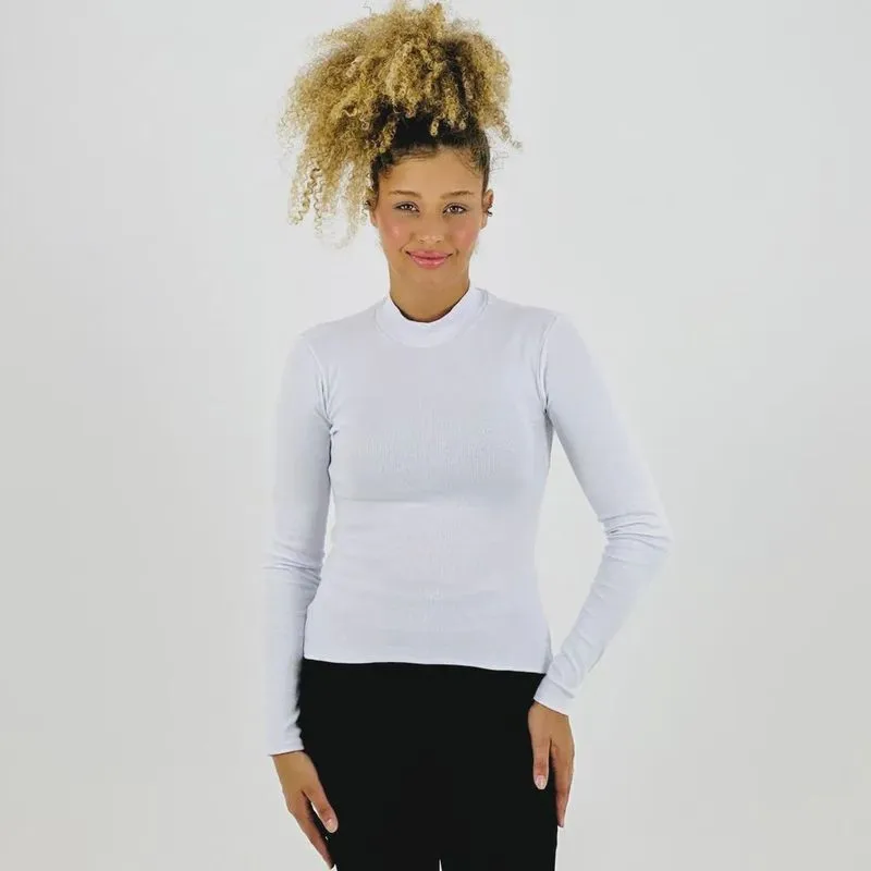 Blusa Básica Malwee Gola Alta Manga Longa Feminina