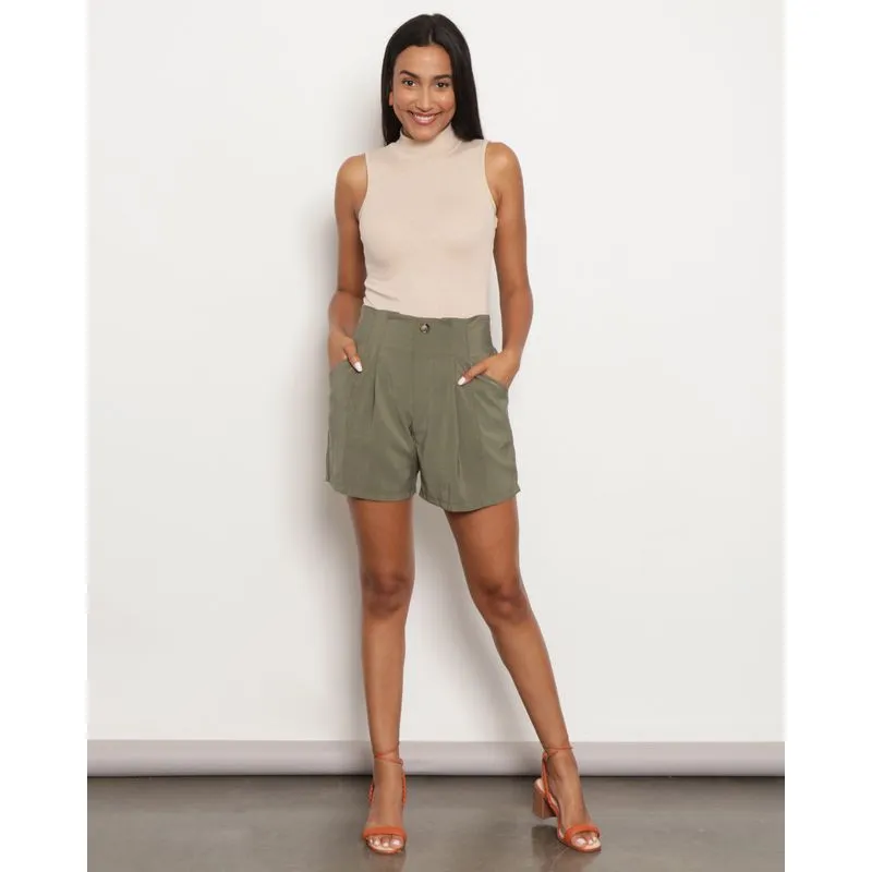 Short Feminino Beery & Co. Curto Clochard com Bolso Verde G
