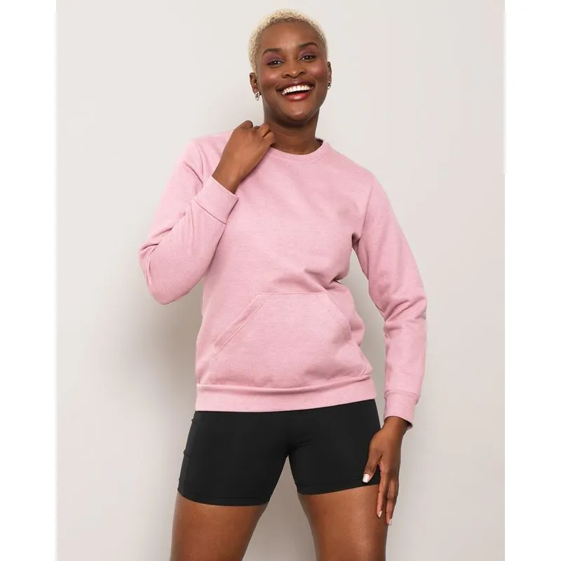 Blusão Moletom Feminino Fitness Bolso Canguru Rosa GG