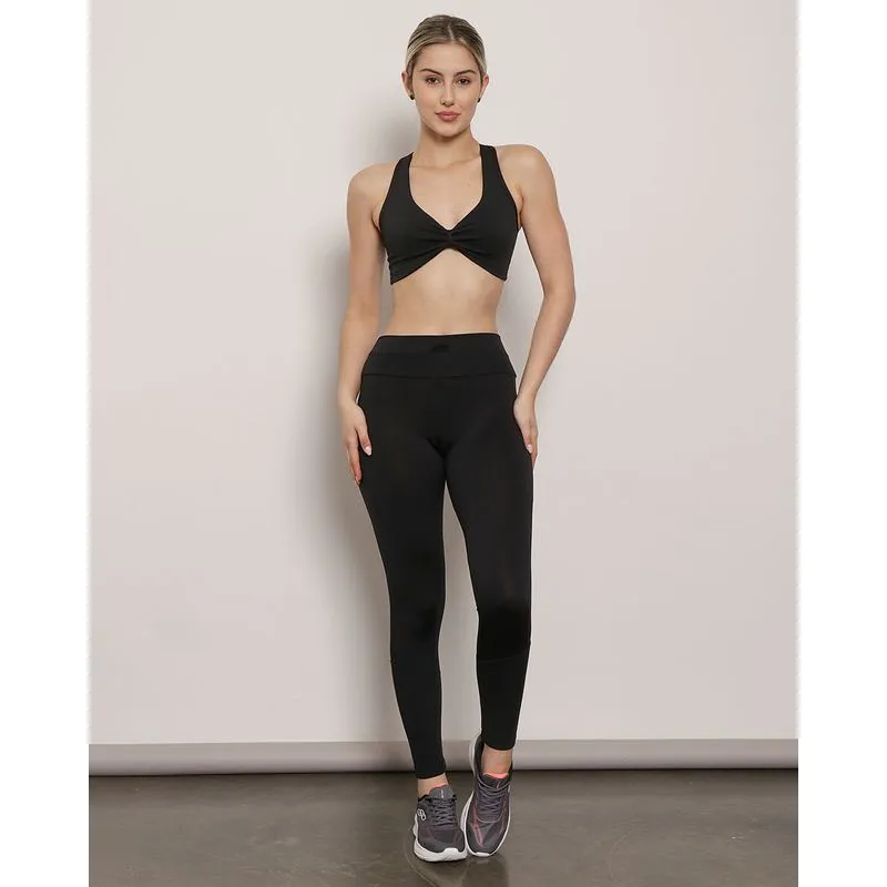 Calça Feminina Legging Fitter Fitness Recortes Texturizada Preta GG