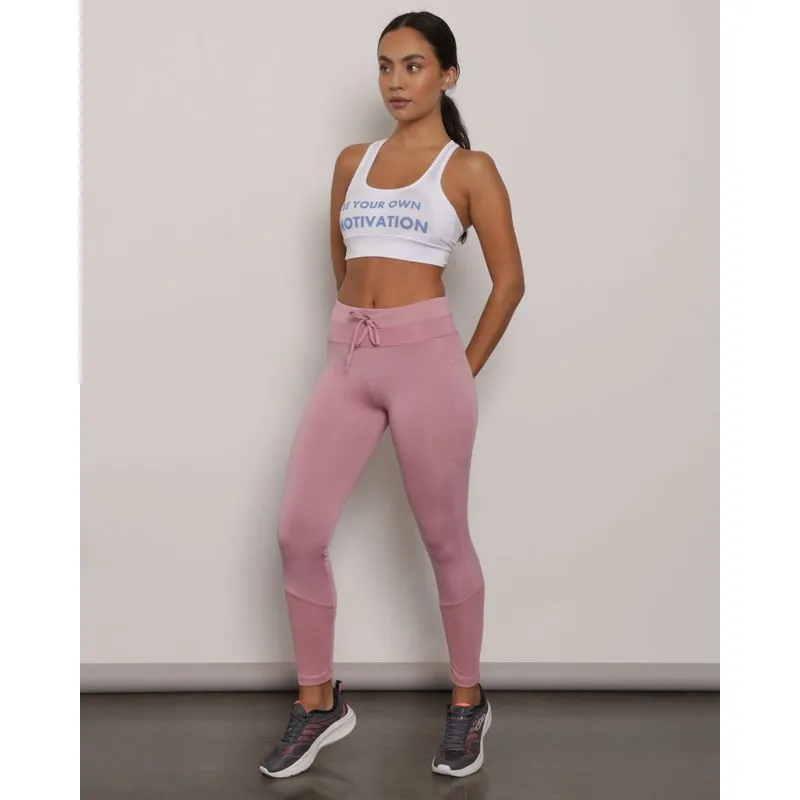 Calça Feminina Legging Fitter Fitness Recortes Texturizada Rosa UN